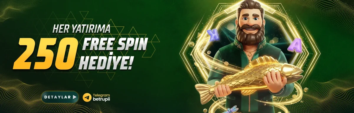 Betrupi her yatırıma 250 free spin bannerı